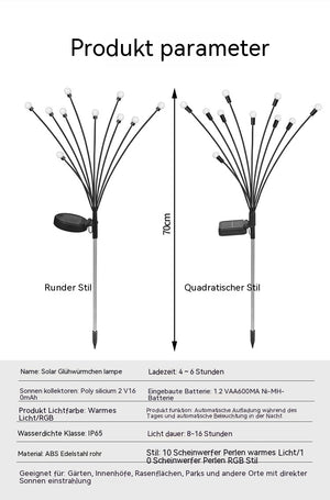 Glühwürmchen-Lichter für den Garten, Weihnachts-/Halloween-Dekorationslichter